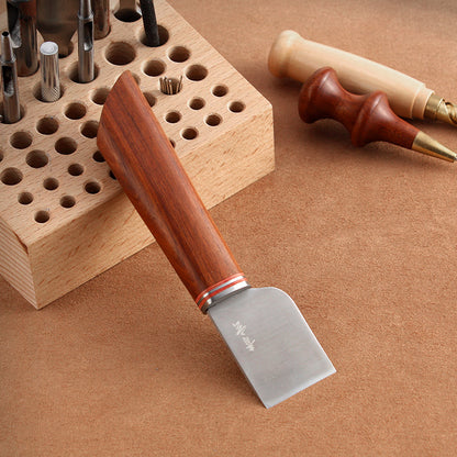Thumb Knife 36mm For Cutting Leather with Rosewood Handle, Right-Hand Leathercraft Knife for DIY