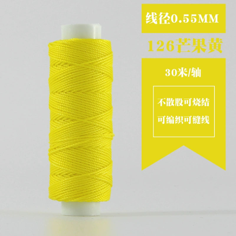 Waxed round thread spool, 0.55mm, 30m, sunflower yellow