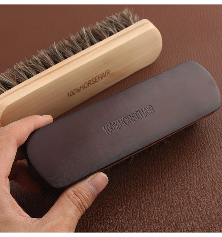 Horsehair Brush with Wooden Handle For Leather