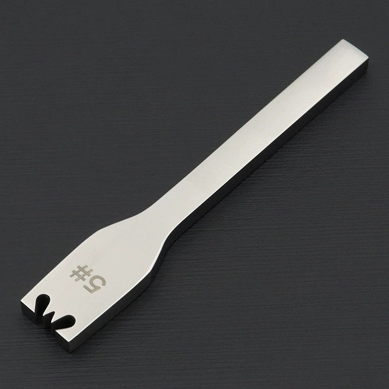 Stainless steel #3 zipper detatcher tool, angled edge with notch