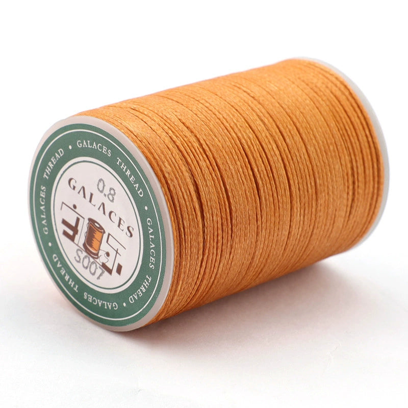 0.8mm / 90 Meters Flat Waxed Thread for Leather Sewing – 16-Strand Polyester Wax Cord, 90m Roll, High Strength Hand Stitching Thread