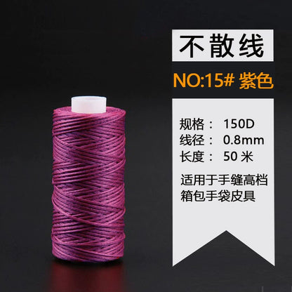 Waxed leather stitching thread spool, purple, 0.8mm, 50 m