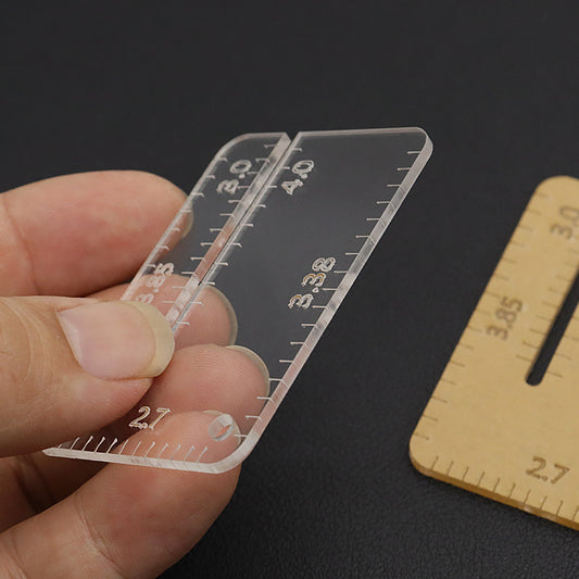 Acrylic Leather Cutting Guide – Stitch Spacing Ruler & Puller Tool (2.7-4.0mm)