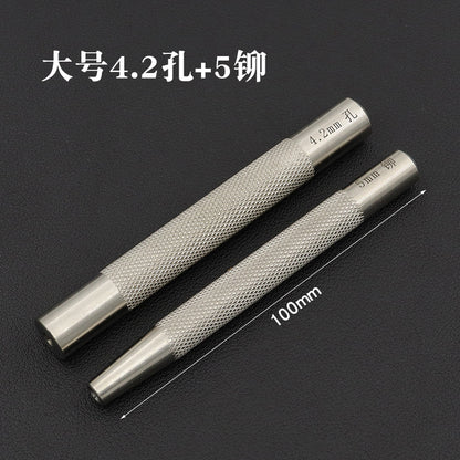 Meteorite Pattern Copper Rivet Setting Tool for DIY Handmade Leathercraft, No.9/No.12 American Rivet Sizes