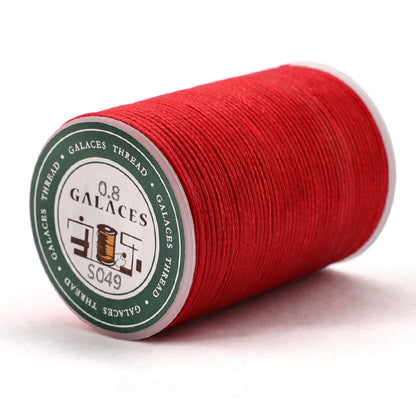 0.8mm / 90 Meters Flat Waxed Thread for Leather Sewing – 16-Strand Polyester Wax Cord, 90m Roll, High Strength Hand Stitching Thread