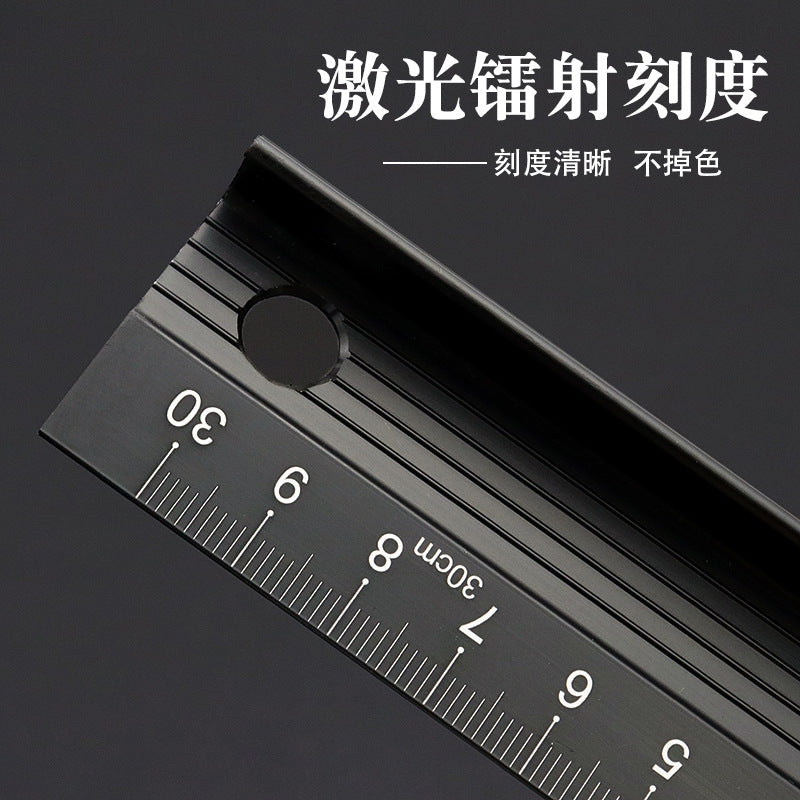 Aluminum Alloy Anti-Cut Protective Ruler – T-Type Safety Guide Ruler for Leather Cutting, DIY Handmade Crafts & Art Drawing (20/30/45/60cm)