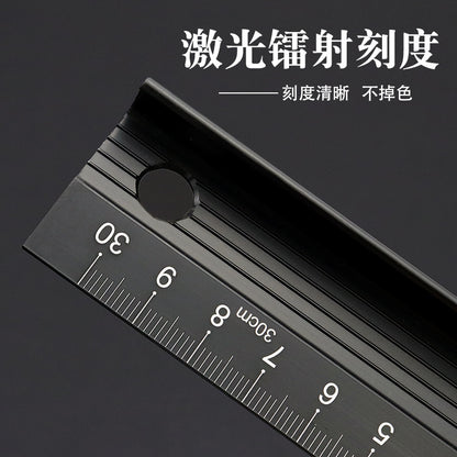 Aluminum Alloy Anti-Cut Protective Ruler – T-Type Safety Guide Ruler for Leather Cutting, DIY Handmade Crafts & Art Drawing (20/30/45/60cm)