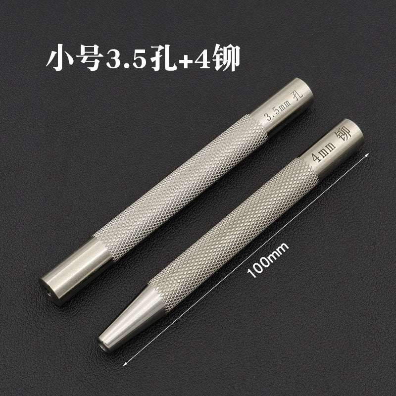 Meteorite Pattern Copper Rivet Setting Tool for DIY Handmade Leathercraft, No.9/No.12 American Rivet Sizes