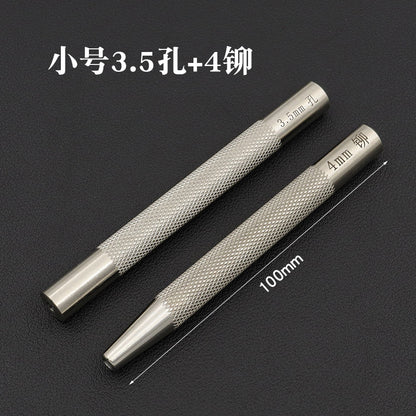 Meteorite Pattern Copper Rivet Setting Tool for DIY Handmade Leathercraft, No.9/No.12 American Rivet Sizes