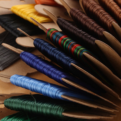 1mm/30meters Flat Waxed Polyester Thread For Leather Hand Sewing in 28 Colors
