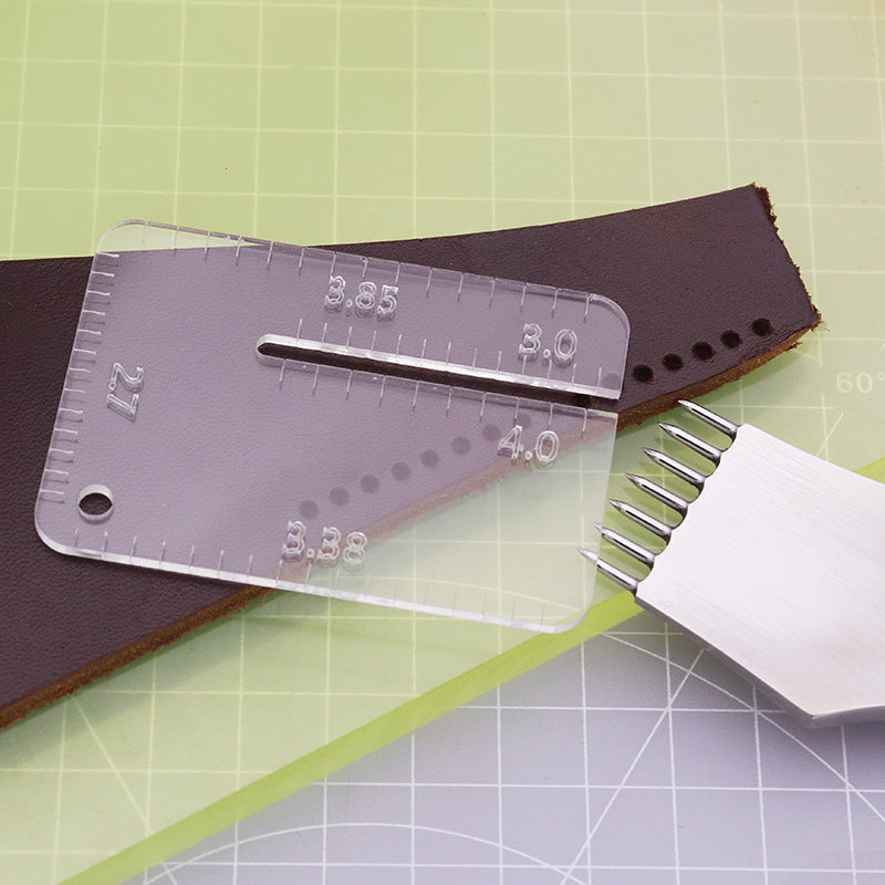 Acrylic Leather Cutting Guide – Stitch Spacing Ruler & Puller Tool (2.7-4.0mm)