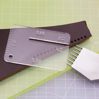 Acrylic Leather Cutting Guide – Stitch Spacing Ruler & Puller Tool (2.7-4.0mm)