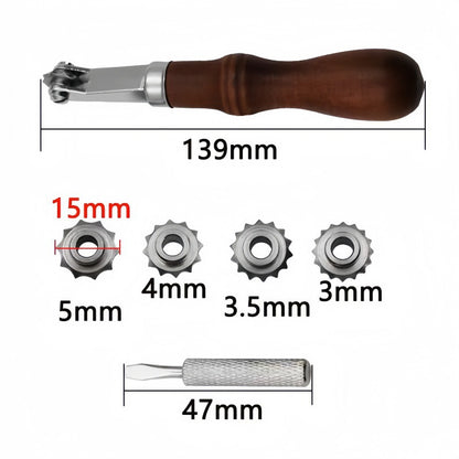 American-Style Leather Spacing Wheel – Adjustable Stitching Pricking Wheel with Interchangeable Rollers