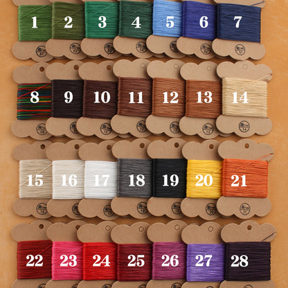 1mm/30meters Flat Waxed Polyester Thread For Leather Hand Sewing in 28 Colors