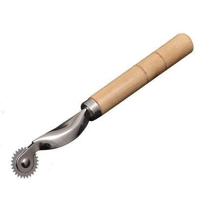 Wooden Handle Stainless Steel Tracing Wheel – Leather & Fabric Pattern Marking Tool