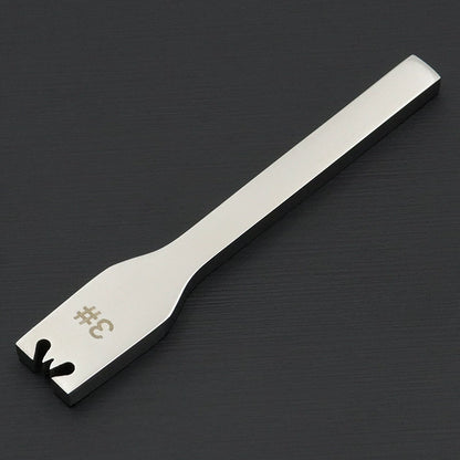 Stainless steel #3 zipper detatcher tool with notched removal head