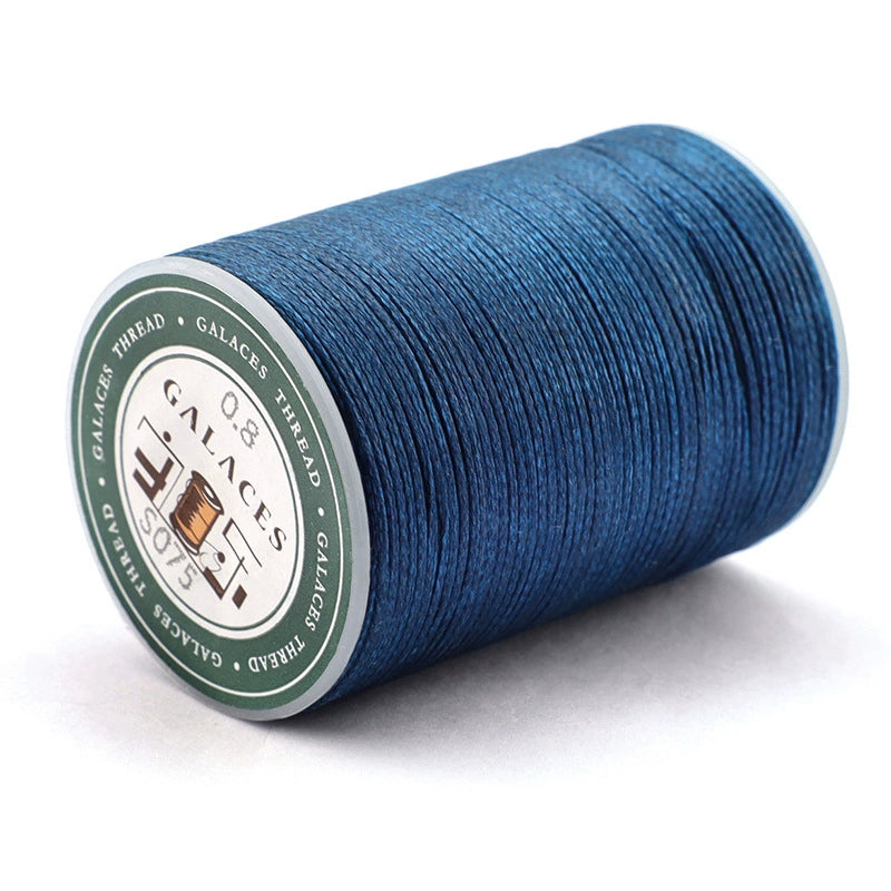 0.8mm / 90 Meters Flat Waxed Thread for Leather Sewing – 16-Strand Polyester Wax Cord, 90m Roll, High Strength Hand Stitching Thread