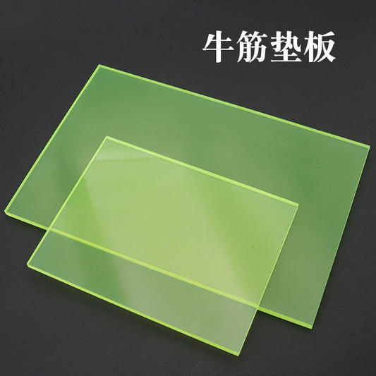 Neon green punching pad board, smooth rectangular sheet with beveled edges