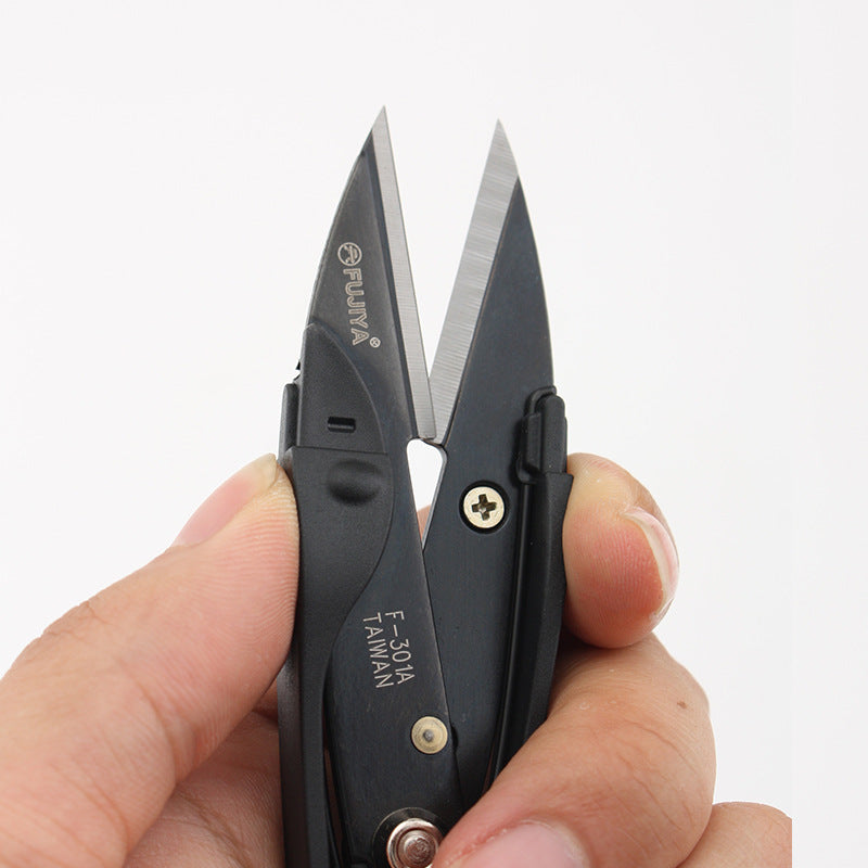 Made In Taiwan Spring Scissors 11cm SK-5 Carbon Steel Thread Snips – Professional Leather Craft & Sewing Shears, Sharp Spring-Loaded Design
