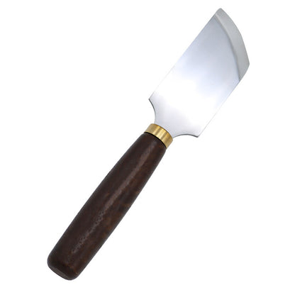D2 Steel Leather Skiving Knife with Walnut Handle – Professional Leathercraft Thinning & Beveling Tool, Flat/Round/Bevel Blade