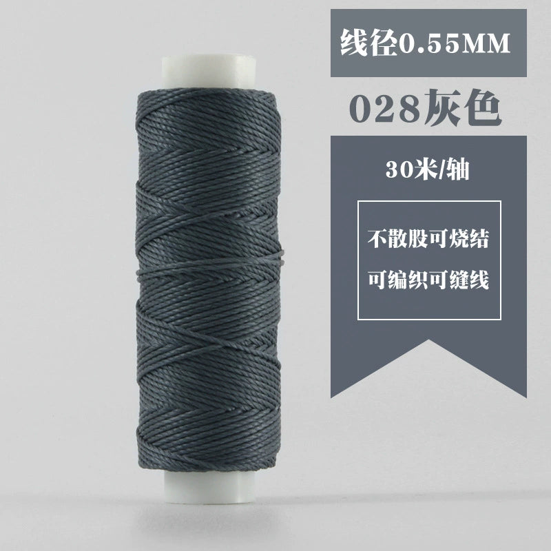 Waxed round thread spool, slate blue-gray color for hand stitching leather