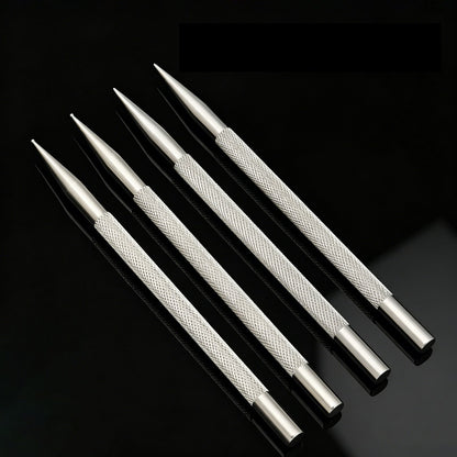 Leather carving marking pen, stainless steel, pointed tips, textured grip (set of 4)