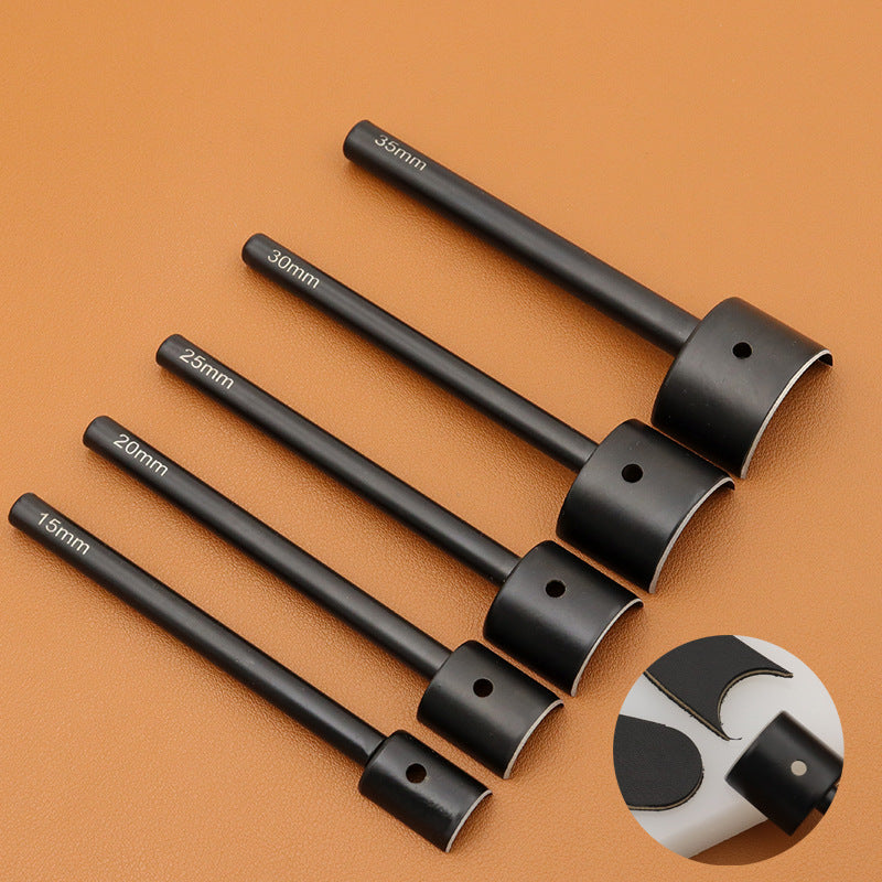 High End Semi-Circle Leather Strap End Punch C-Shaped Round Corner Cutting Chisel for Belt Tails (15mm to 45mm)