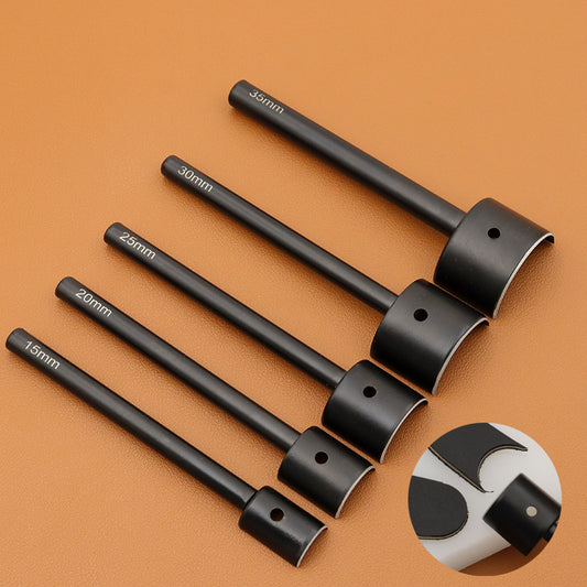 High End Semi-Circle Leather Strap End Punch C-Shaped Round Corner Cutting Chisel for Belt Tails (15mm to 45mm)