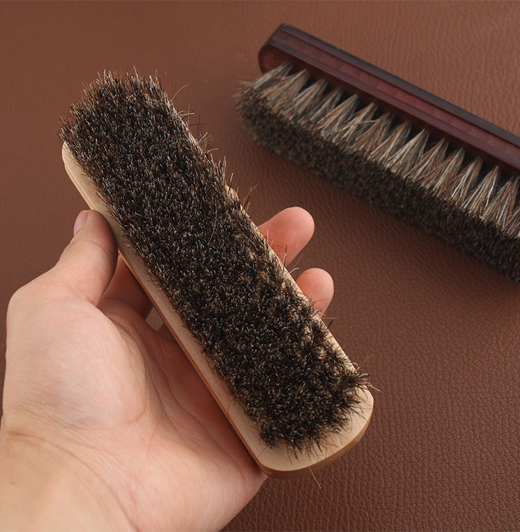 Horsehair Brush with Wooden Handle For Leather