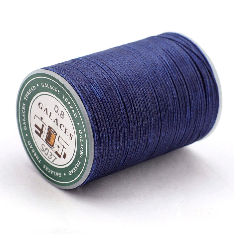 0.8mm / 90 Meters Flat Waxed Thread for Leather Sewing – 16-Strand Polyester Wax Cord, 90m Roll, High Strength Hand Stitching Thread