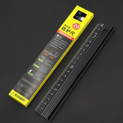 Aluminum Alloy Anti-Cut Protective Ruler – T-Type Safety Guide Ruler for Leather Cutting, DIY Handmade Crafts & Art Drawing (20/30/45/60cm)