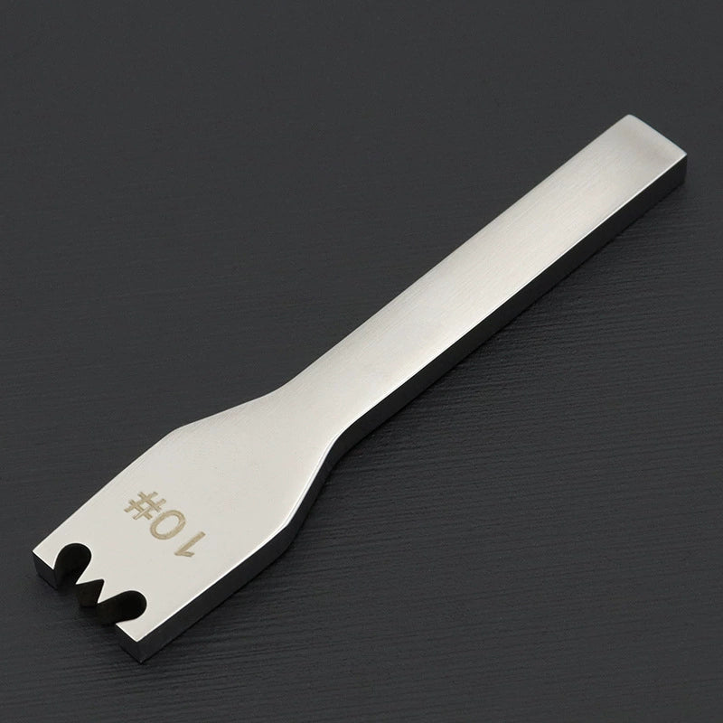 Stainless steel #10 zipper detatcher tool with side notch
