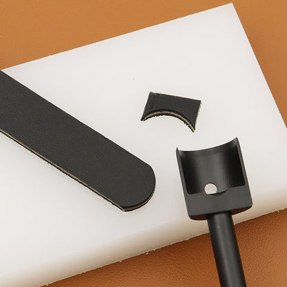 High End Semi-Circle Leather Strap End Punch C-Shaped Round Corner Cutting Chisel for Belt Tails (15mm to 45mm)