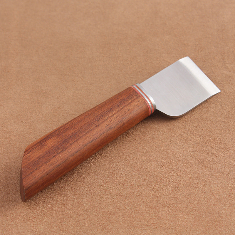 Thumb Knife 36mm For Cutting Leather with Rosewood Handle, Right-Hand Leathercraft Knife for DIY
