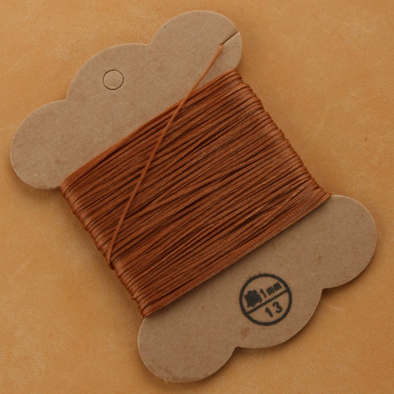 1mm/30meters Flat Waxed Polyester Thread For Leather Hand Sewing in 28 Colors