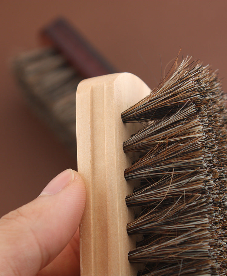 Horsehair Brush with Wooden Handle For Leather