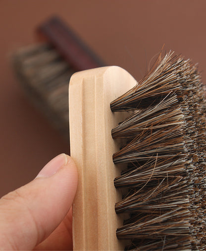 Horsehair Brush with Wooden Handle For Leather