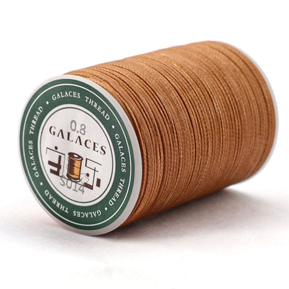 0.8mm / 90 Meters Flat Waxed Thread for Leather Sewing – 16-Strand Polyester Wax Cord, 90m Roll, High Strength Hand Stitching Thread
