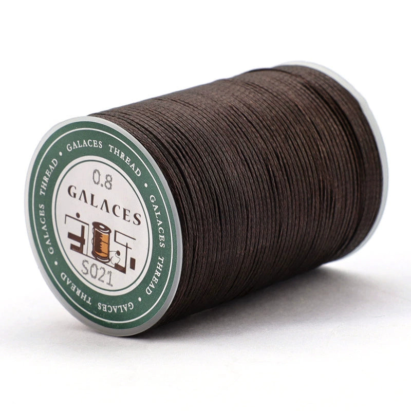 0.8mm / 90 Meters Flat Waxed Thread for Leather Sewing – 16-Strand Polyester Wax Cord, 90m Roll, High Strength Hand Stitching Thread