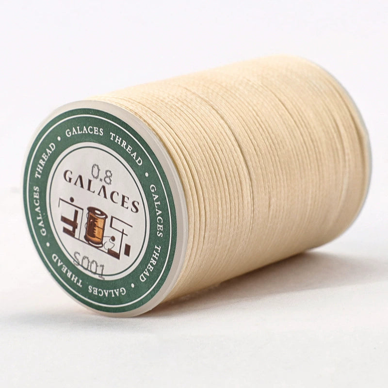 0.8mm / 90 Meters Flat Waxed Thread for Leather Sewing – 16-Strand Polyester Wax Cord, 90m Roll, High Strength Hand Stitching Thread