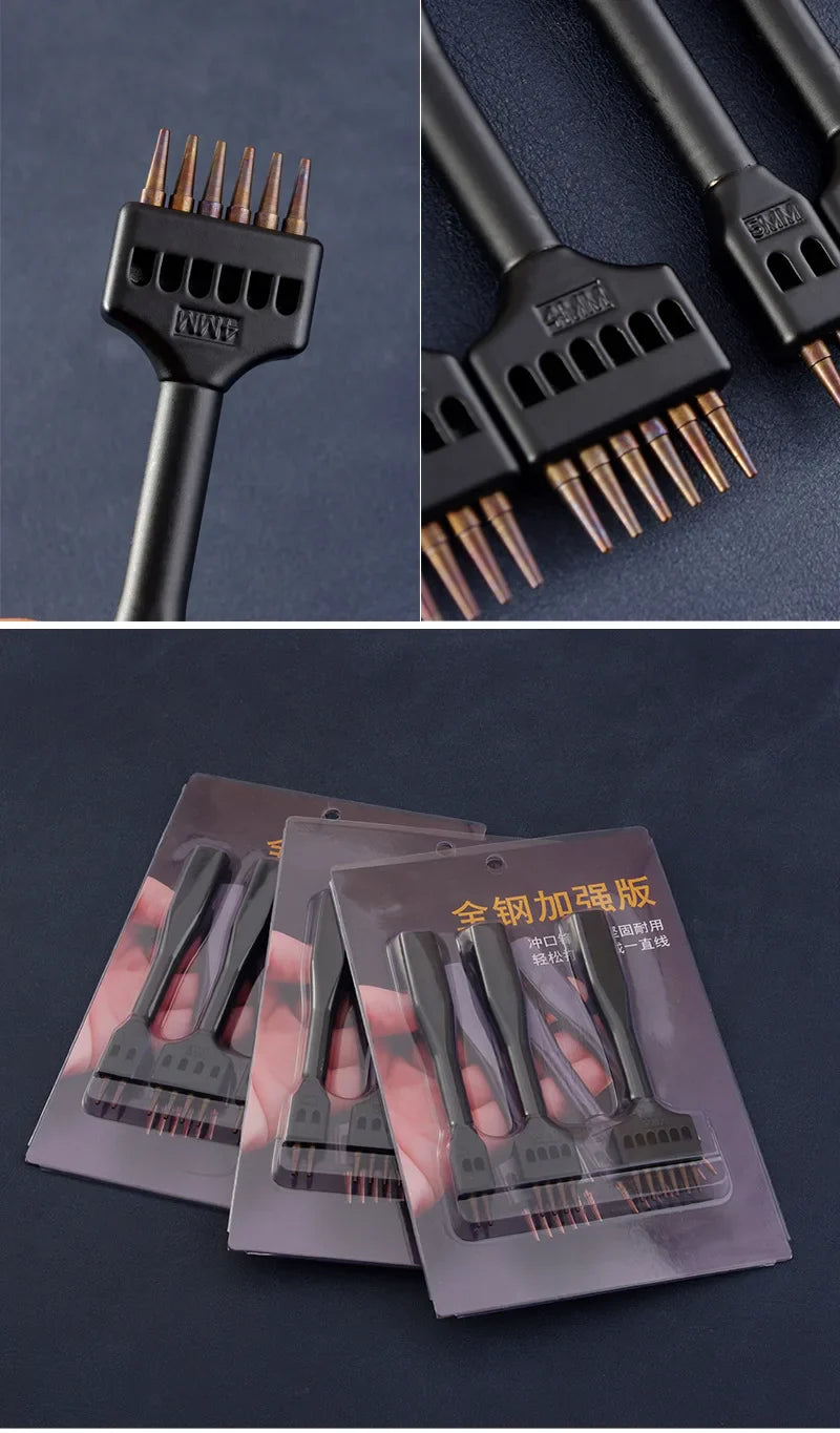 Premium Round Hole Punching Tool 3 Pcs Set For Leathercraft