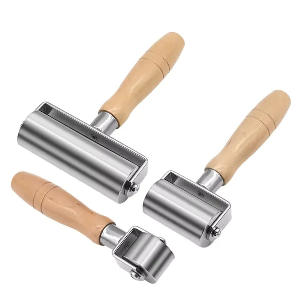 Roller Press with Wooden Handle For Leather