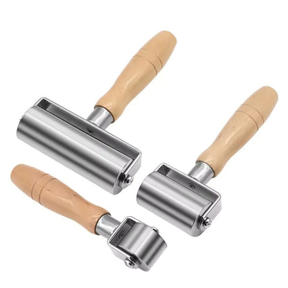 Roller Press with Wooden Handle For Leather