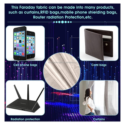 RFID Blocking Fabric EMF Shielding Fabric 230T For Radiation Protection