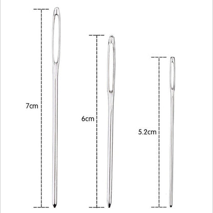 9 Pieces Large Eye Blunt Sewing Needles Set with Storage Bottle