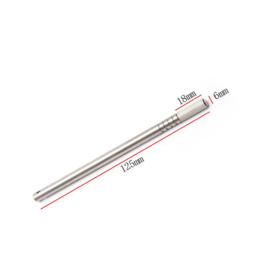 Stainless steel rotary edge oil pen with textured grip and rotating tip