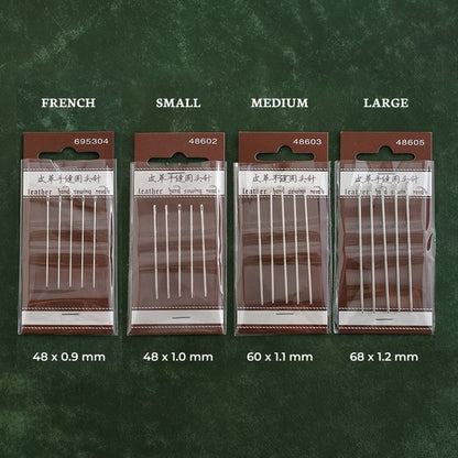 Blunt Round-Point Leather Hand Sewing Needles 5 Pcs Set