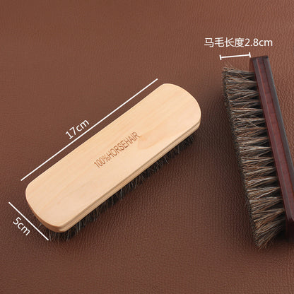 Horsehair Brush with Wooden Handle For Leather