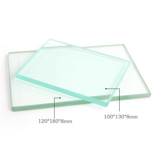 Tempered glass leather burnisher pads with size labels 120×180 and 100×130