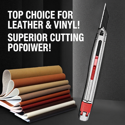 SDI 3006C Zinc Alloy Professional Utility Craft Knife – Leather & Vinyl Cutter (with 10 Extra Blades & Snap OFF Tool)